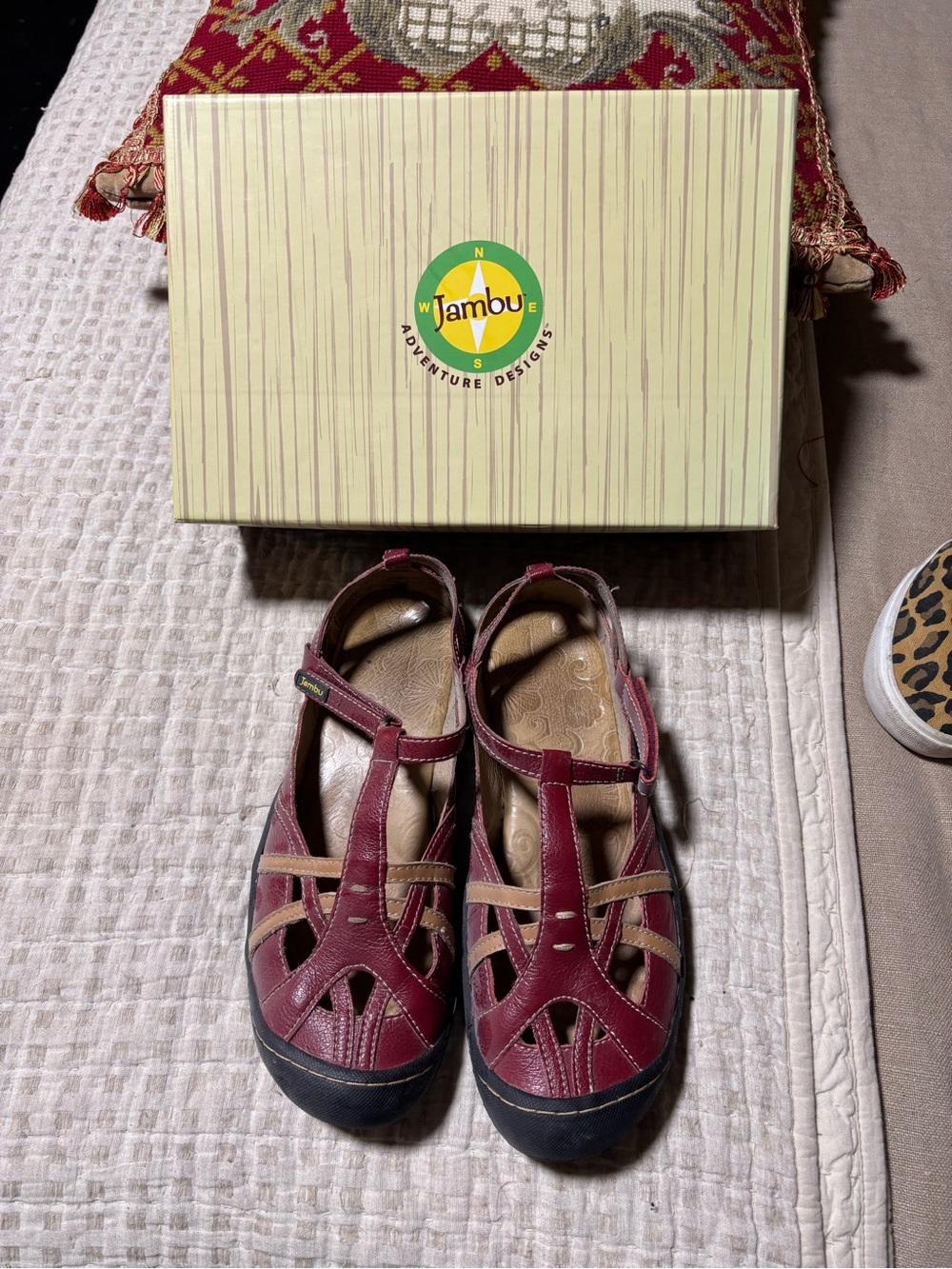 Jambu Red and Cream Shoe